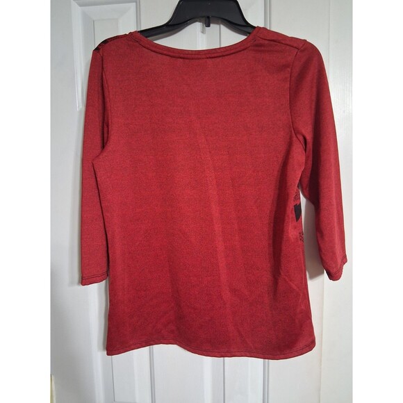 Women's Onque Casual 3/4 Sleeve Red Studded Top Blouse Size S - Picture 7 of 7